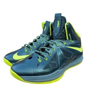 Nike LeBron X (10) Volt Neon Green Black Basketball Shoes Men's Size US 13.5